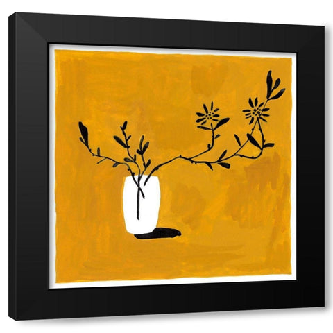 Like Flowers I Black Modern Wood Framed Art Print with Double Matting by Wang, Melissa