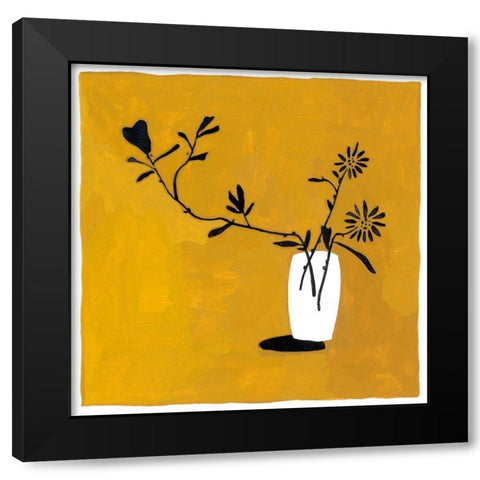 Like Flowers II Black Modern Wood Framed Art Print with Double Matting by Wang, Melissa