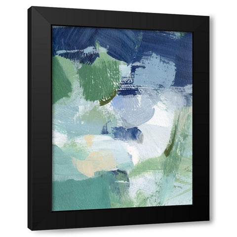 Northern Lights Abstract I Black Modern Wood Framed Art Print with Double Matting by Long, Christina