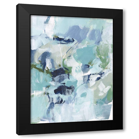 Azure Abstract I Black Modern Wood Framed Art Print with Double Matting by Long, Christina