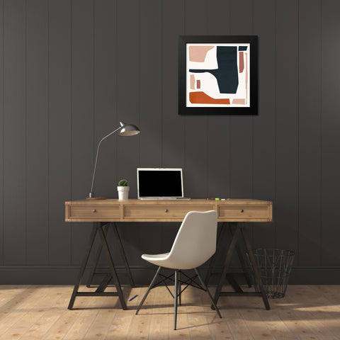 Mid Century Shapes IV Black Modern Wood Framed Art Print by Wang, Melissa