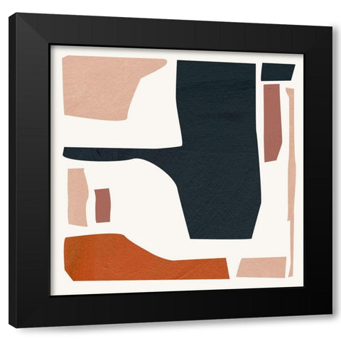 Mid Century Shapes IV Black Modern Wood Framed Art Print with Double Matting by Wang, Melissa