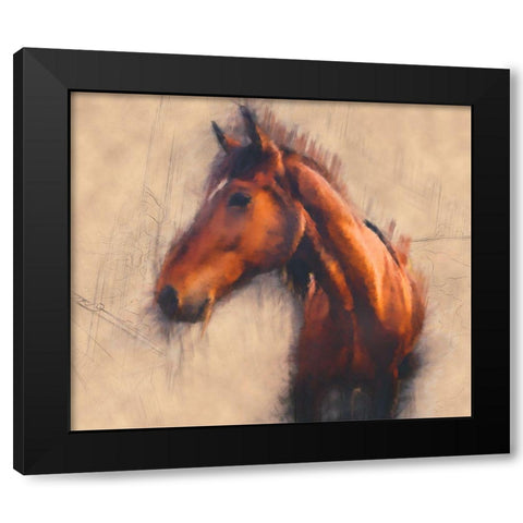 Blended Horse III Black Modern Wood Framed Art Print with Double Matting by Curinga, Kim
