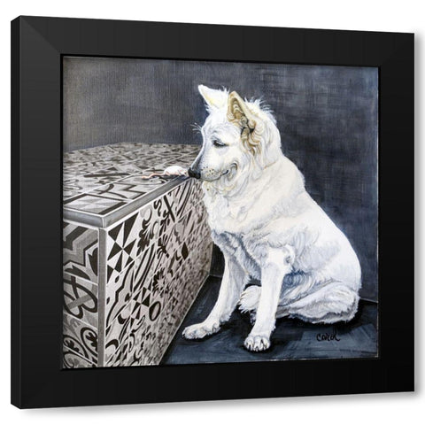 Playful Pup I Black Modern Wood Framed Art Print by Dillon, Carol