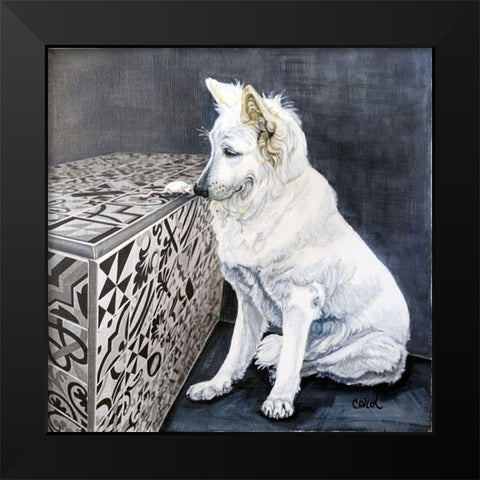 Playful Pup I Black Modern Wood Framed Art Print by Dillon, Carol