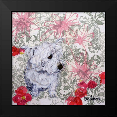 Playful Pup III Black Modern Wood Framed Art Print by Dillon, Carol