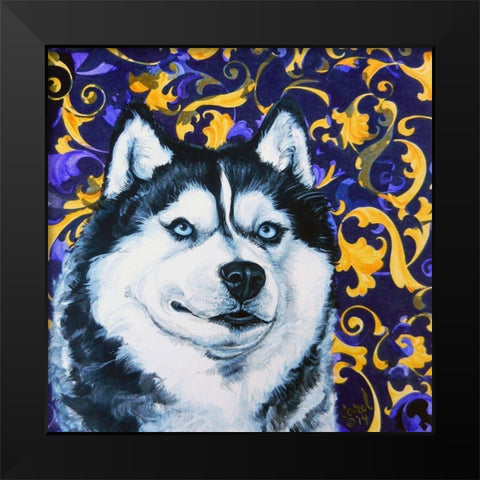 Playful Pup IV Black Modern Wood Framed Art Print by Dillon, Carol