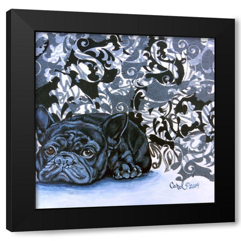 Playful Pup V Black Modern Wood Framed Art Print by Dillon, Carol