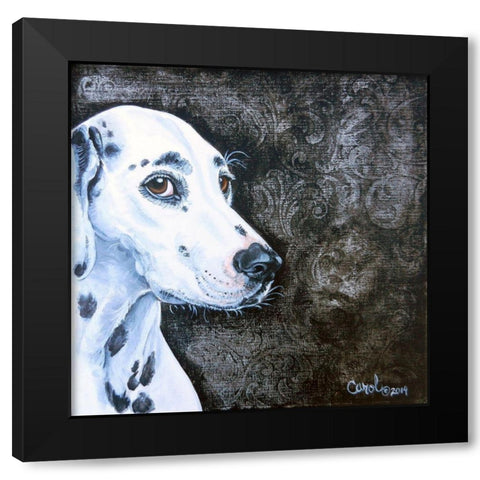 Playful Pup VI Black Modern Wood Framed Art Print with Double Matting by Dillon, Carol