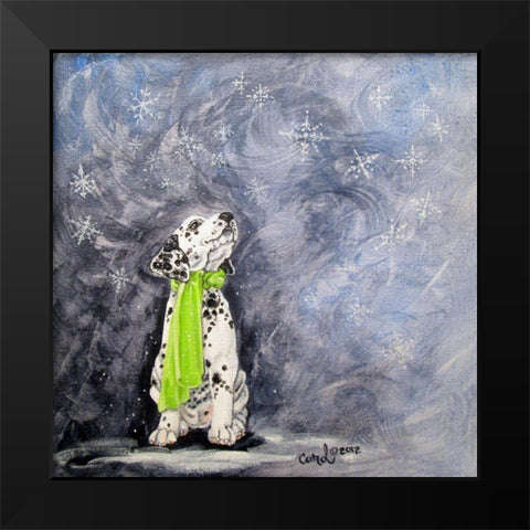 Playful Pup VII Black Modern Wood Framed Art Print by Dillon, Carol