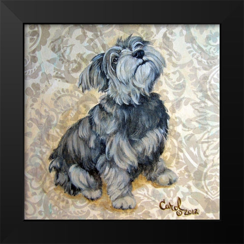 Playful Pup IX Black Modern Wood Framed Art Print by Dillon, Carol