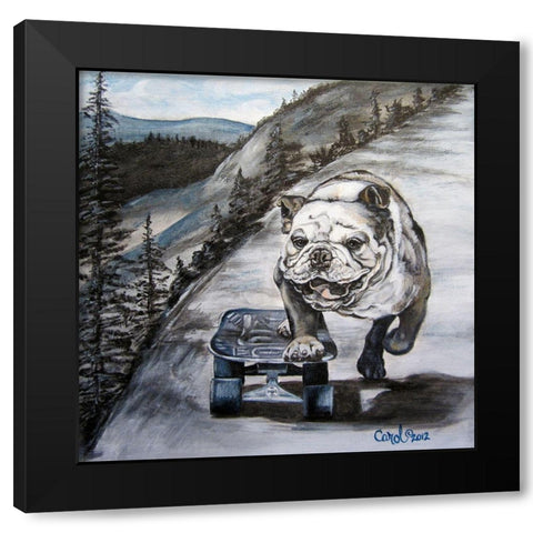 Playful Pup XI Black Modern Wood Framed Art Print with Double Matting by Dillon, Carol