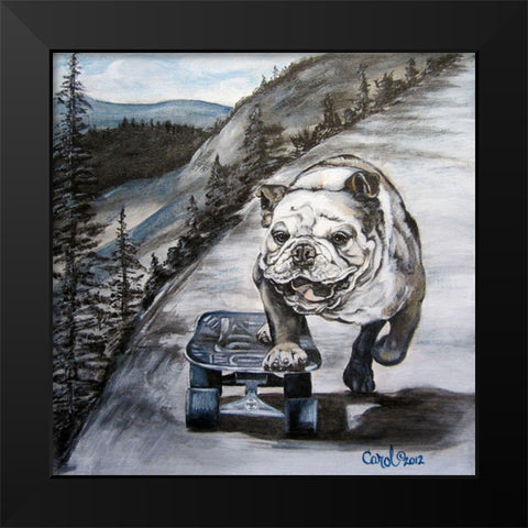 Playful Pup XI Black Modern Wood Framed Art Print by Dillon, Carol