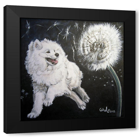 Playful Pup XII Black Modern Wood Framed Art Print with Double Matting by Dillon, Carol