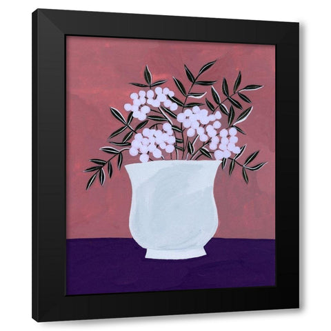 Tree Berries I Black Modern Wood Framed Art Print with Double Matting by Wang, Melissa