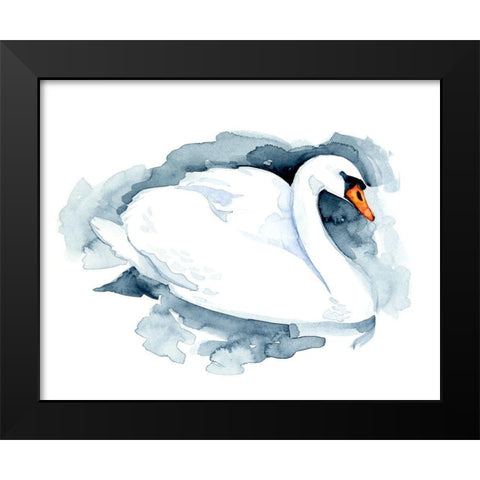 Silverlake Swan I Black Modern Wood Framed Art Print by Green, Jacob