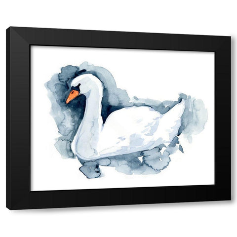 Silverlake Swan II Black Modern Wood Framed Art Print by Green, Jacob