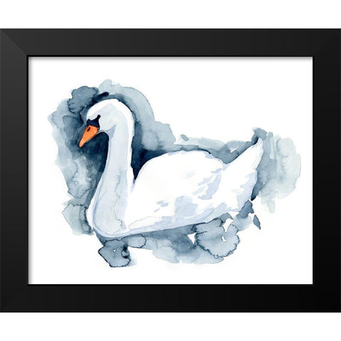 Silverlake Swan II Black Modern Wood Framed Art Print by Green, Jacob