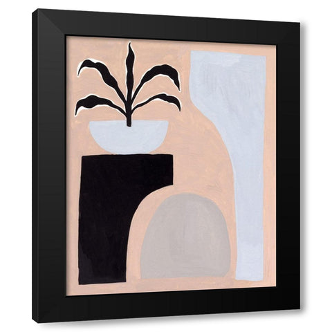 Pale Abstraction I Black Modern Wood Framed Art Print with Double Matting by Wang, Melissa