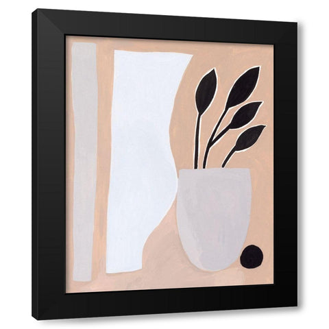 Pale Abstraction II Black Modern Wood Framed Art Print with Double Matting by Wang, Melissa