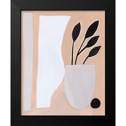 Pale Abstraction II Black Modern Wood Framed Art Print by Wang, Melissa