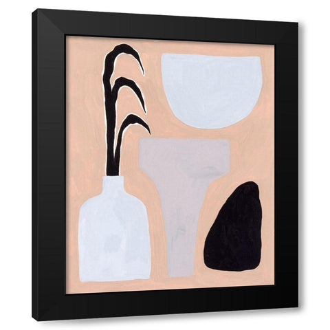Pale Abstraction III Black Modern Wood Framed Art Print with Double Matting by Wang, Melissa