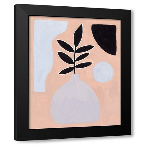 Pale Abstraction IV Black Modern Wood Framed Art Print with Double Matting by Wang, Melissa