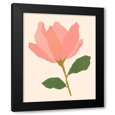 Magnolien I Black Modern Wood Framed Art Print with Double Matting by Wang, Melissa