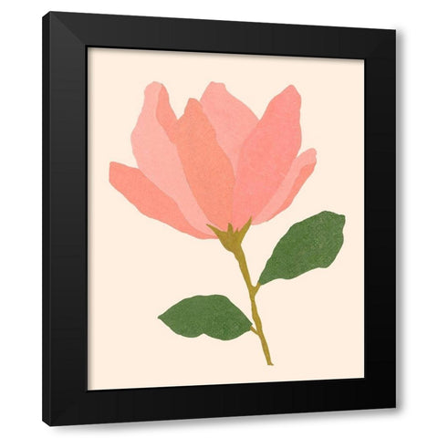 Magnolien I Black Modern Wood Framed Art Print by Wang, Melissa