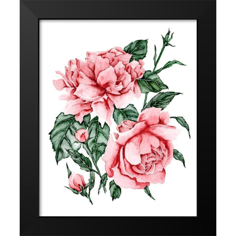 Roses are Red II Black Modern Wood Framed Art Print by Wang, Melissa