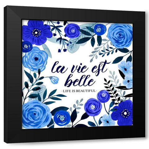 Blue Beautiful I Black Modern Wood Framed Art Print by Popp, Grace