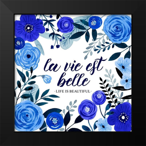 Blue Beautiful I Black Modern Wood Framed Art Print by Popp, Grace