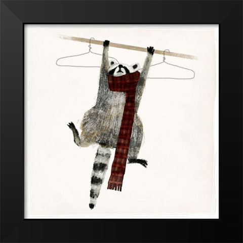 Rascally Raccoon I Black Modern Wood Framed Art Print by Barnes, Victoria