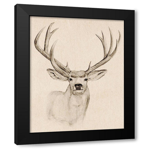 Natural Buck I Black Modern Wood Framed Art Print by Warren, Annie
