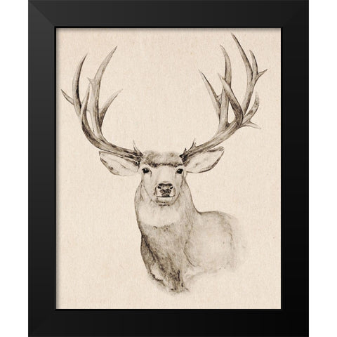 Natural Buck II Black Modern Wood Framed Art Print by Warren, Annie