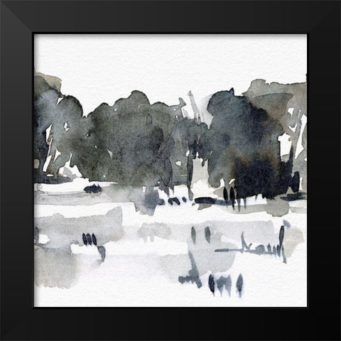 December Landscape III Black Modern Wood Framed Art Print by Caroline, Emma