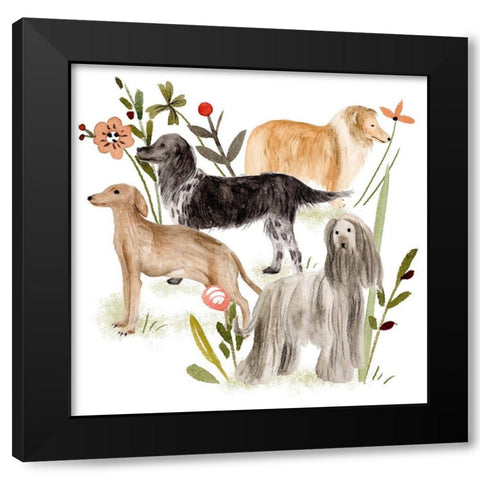 A Little Walk II Black Modern Wood Framed Art Print with Double Matting by Wang, Melissa