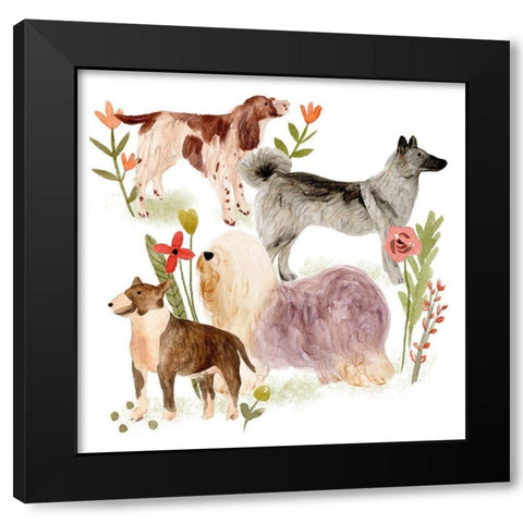 A Little Walk III Black Modern Wood Framed Art Print with Double Matting by Wang, Melissa