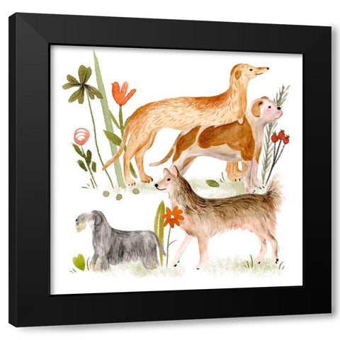 A Little Walk IV Black Modern Wood Framed Art Print with Double Matting by Wang, Melissa