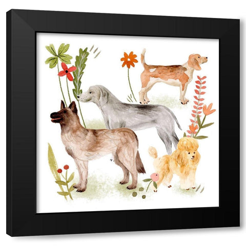 A Little Walk V Black Modern Wood Framed Art Print with Double Matting by Wang, Melissa