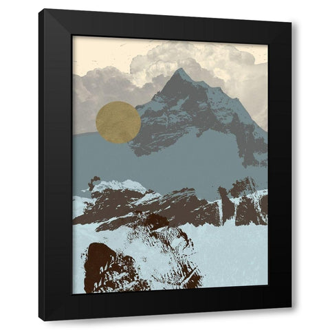 Pop Art Mountain I Black Modern Wood Framed Art Print with Double Matting by Green, Jacob