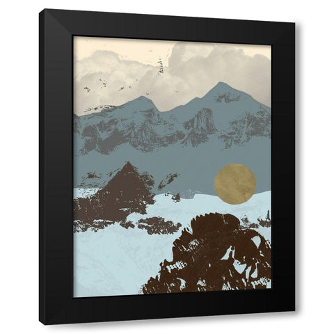 Pop Art Mountain II Black Modern Wood Framed Art Print with Double Matting by Green, Jacob