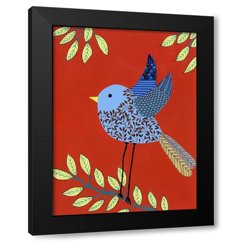 Patterned Feathers III Black Modern Wood Framed Art Print by Moore, Regina