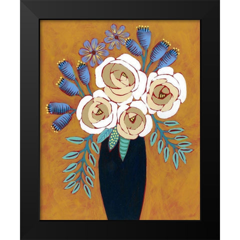 Neutral Blume I Black Modern Wood Framed Art Print by Moore, Regina