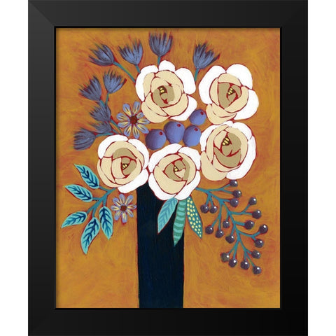 Neutral Blume II Black Modern Wood Framed Art Print by Moore, Regina