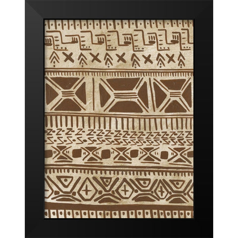 Tribal Markings I Black Modern Wood Framed Art Print by Moore, Regina
