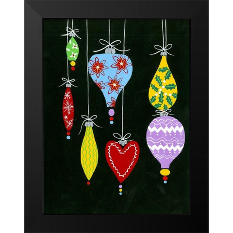 Jazzy Christmas II Black Modern Wood Framed Art Print by Moore, Regina