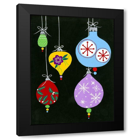 Jazzy Christmas III Black Modern Wood Framed Art Print with Double Matting by Moore, Regina