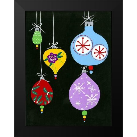Jazzy Christmas III Black Modern Wood Framed Art Print by Moore, Regina