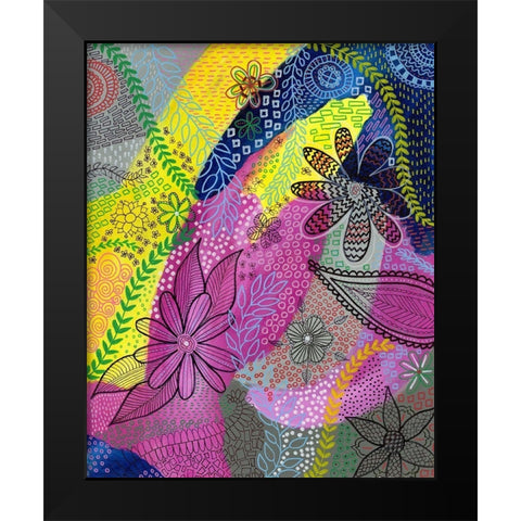 Chaotic I Black Modern Wood Framed Art Print by Moore, Regina